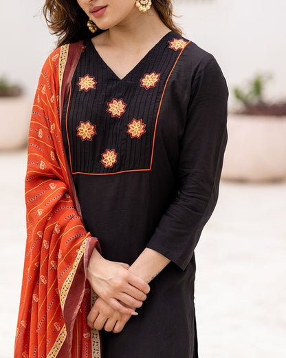 Black Patchwork Suit