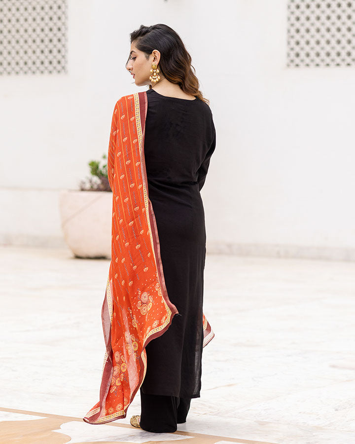 Black Patchwork Suit