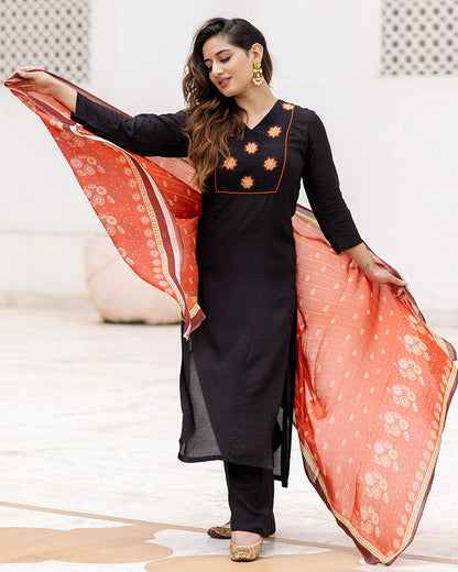 Black Patchwork Suit