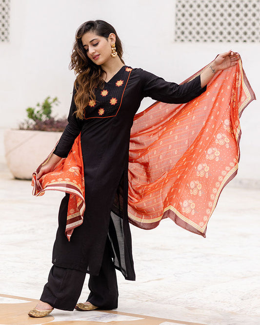 Black Patchwork Suit
