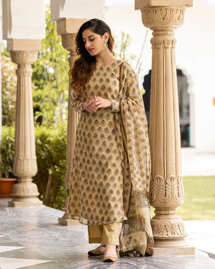 Peacock Bagru Suit
