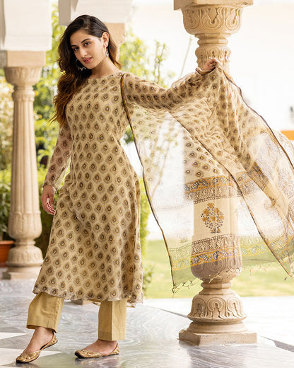 Peacock Bagru Suit