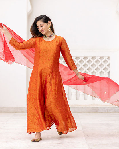 Rust Ahaliya Tissue Suit Set