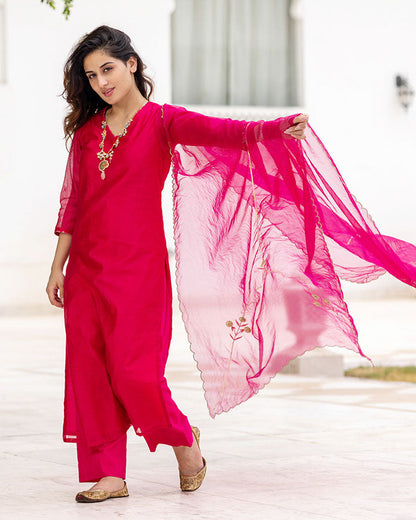 Rani Scallops Chanderi Suit Set