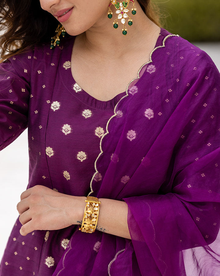 Purple Meher Chanderi Suit