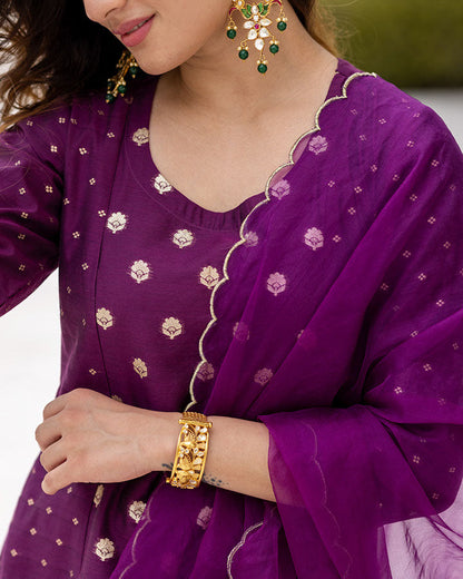 Purple Meher Chanderi Suit