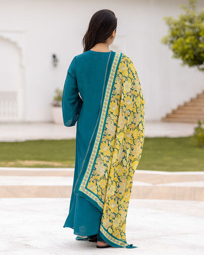 Teal Patchwork Suit Set