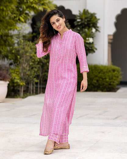 Tribal Pink Kurta Set