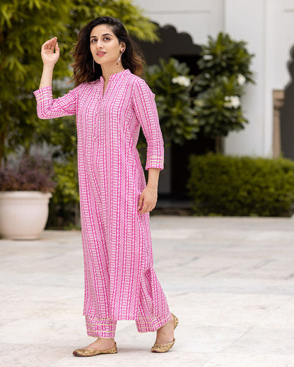 Tribal Pink Kurta Set