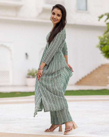 Tribal Green Kurta Set