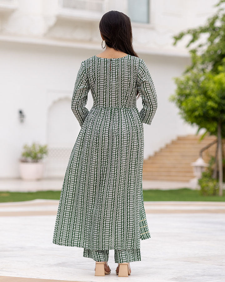 Tribal Green Kurta Set