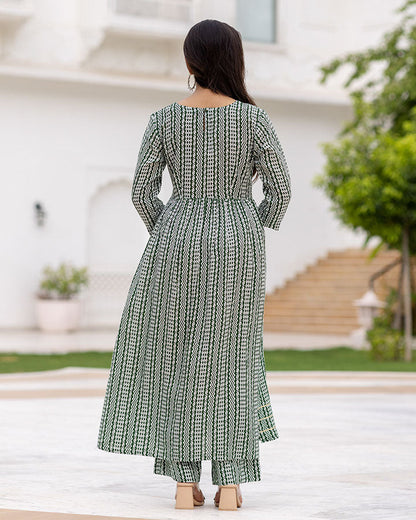 Tribal Green Kurta Set