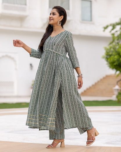 Tribal Green Kurta Set