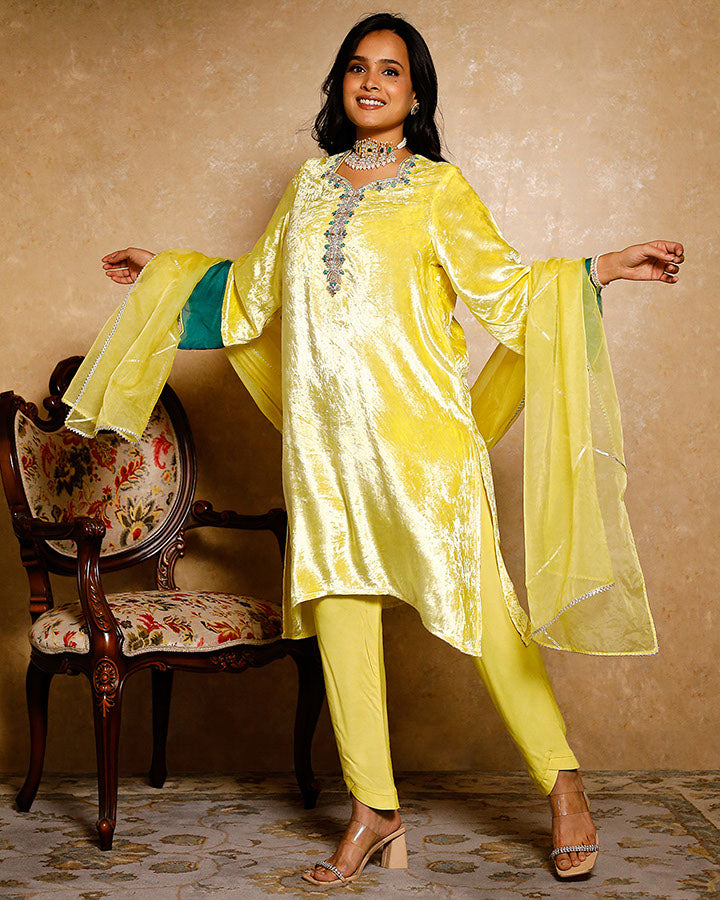 Nihari  Velvet Suit Set
