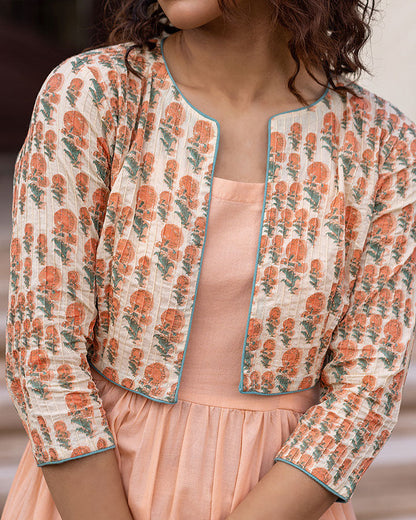 PEACH JACKET MAXI DRESS