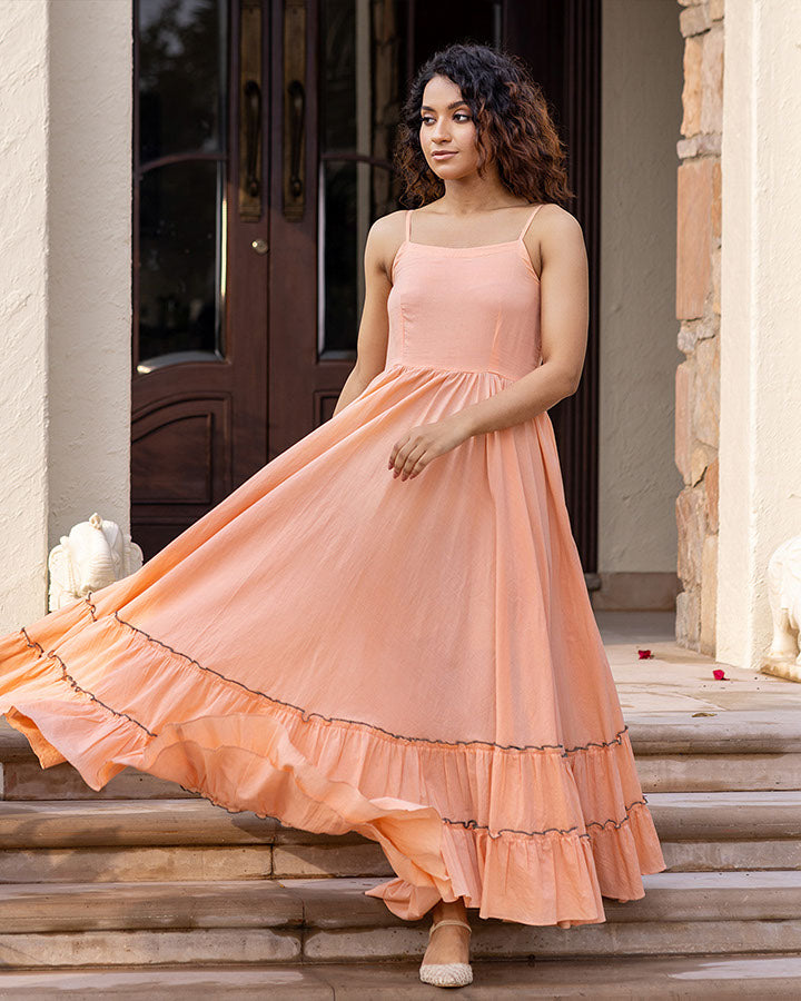 PEACH JACKET MAXI DRESS
