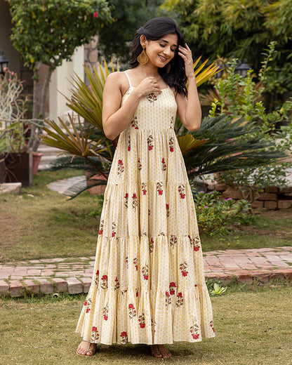 ROSE LUREX MAXI DRESS