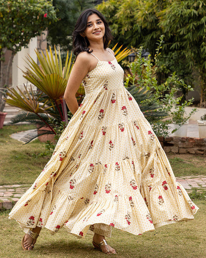 ROSE LUREX MAXI DRESS