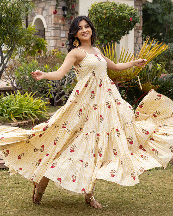 ROSE LUREX MAXI DRESS