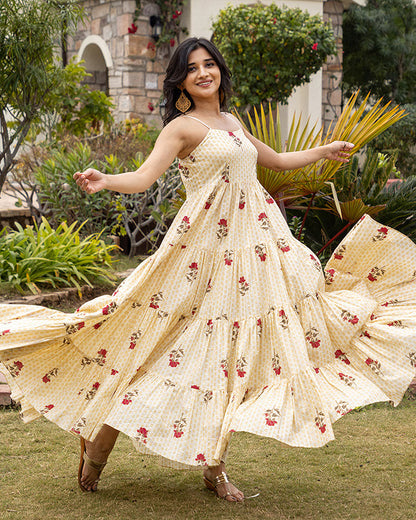 ROSE LUREX MAXI DRESS