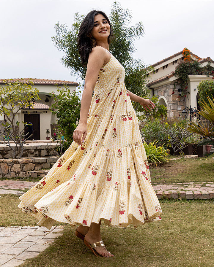 ROSE LUREX MAXI DRESS