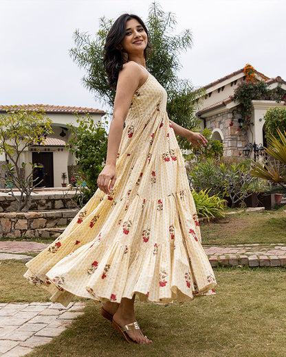 ROSE LUREX MAXI DRESS