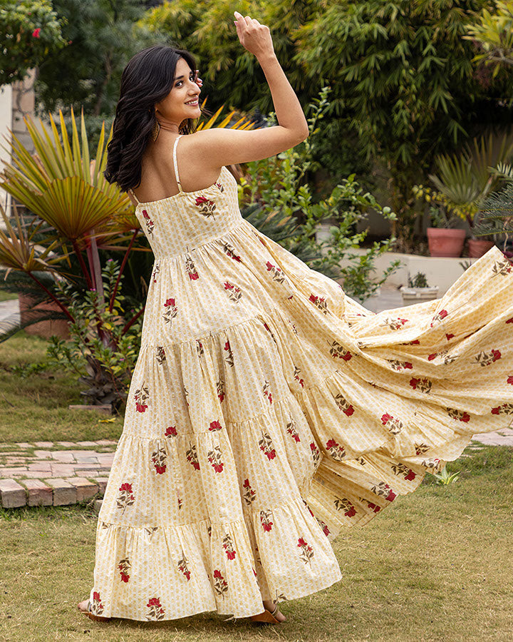 ROSE LUREX MAXI DRESS