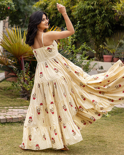 ROSE LUREX MAXI DRESS
