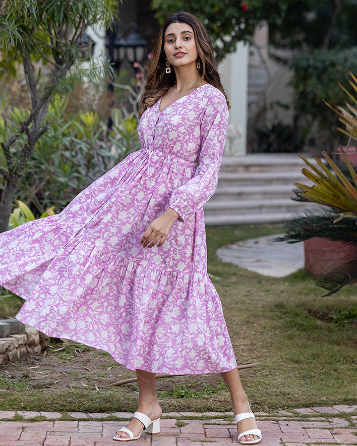 ORCHID BLOCK MAXI DRESS