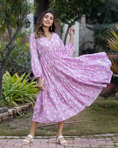 ORCHID BLOCK MAXI DRESS