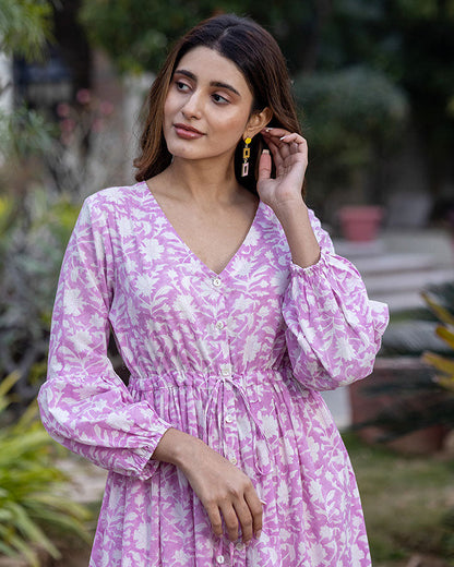 ORCHID BLOCK MAXI DRESS