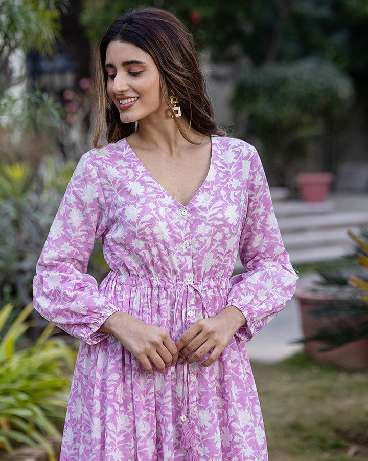 ORCHID BLOCK MAXI DRESS