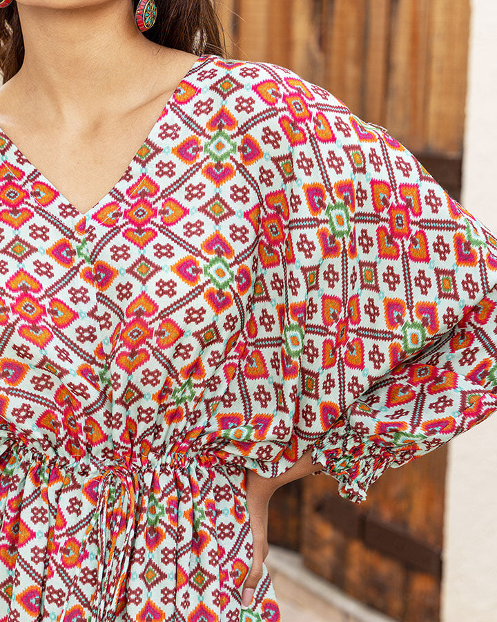 BLUE RIDDLE PRINTED KURTA SET
