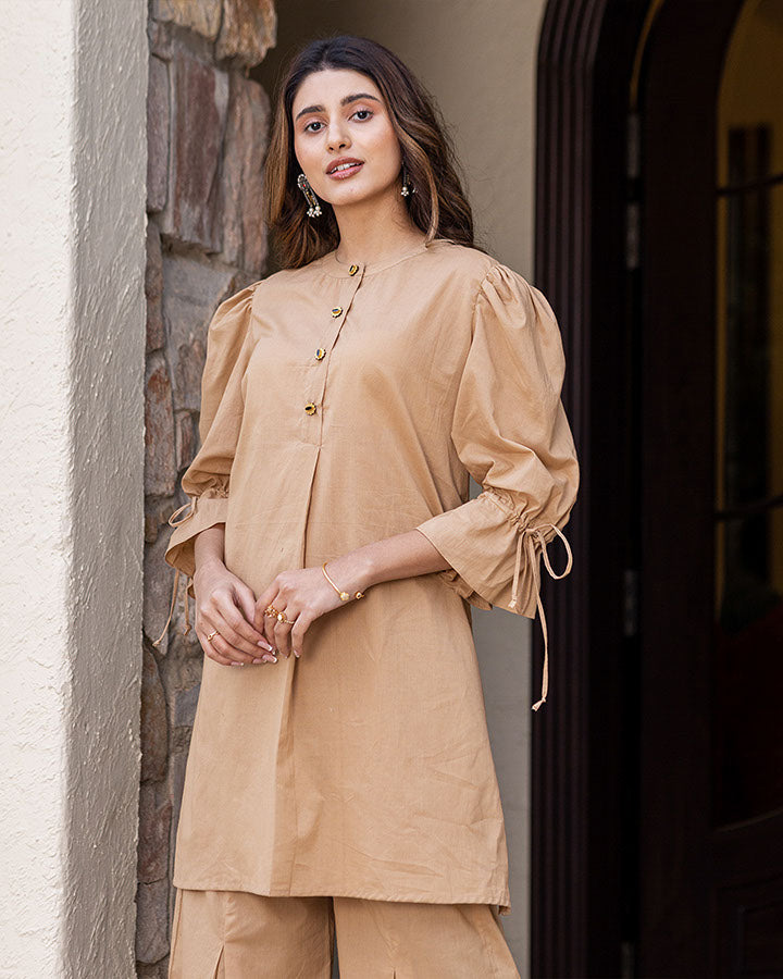 Beige Cotton co-ord set