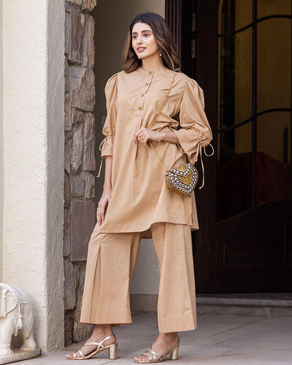 Beige Cotton co-ord set