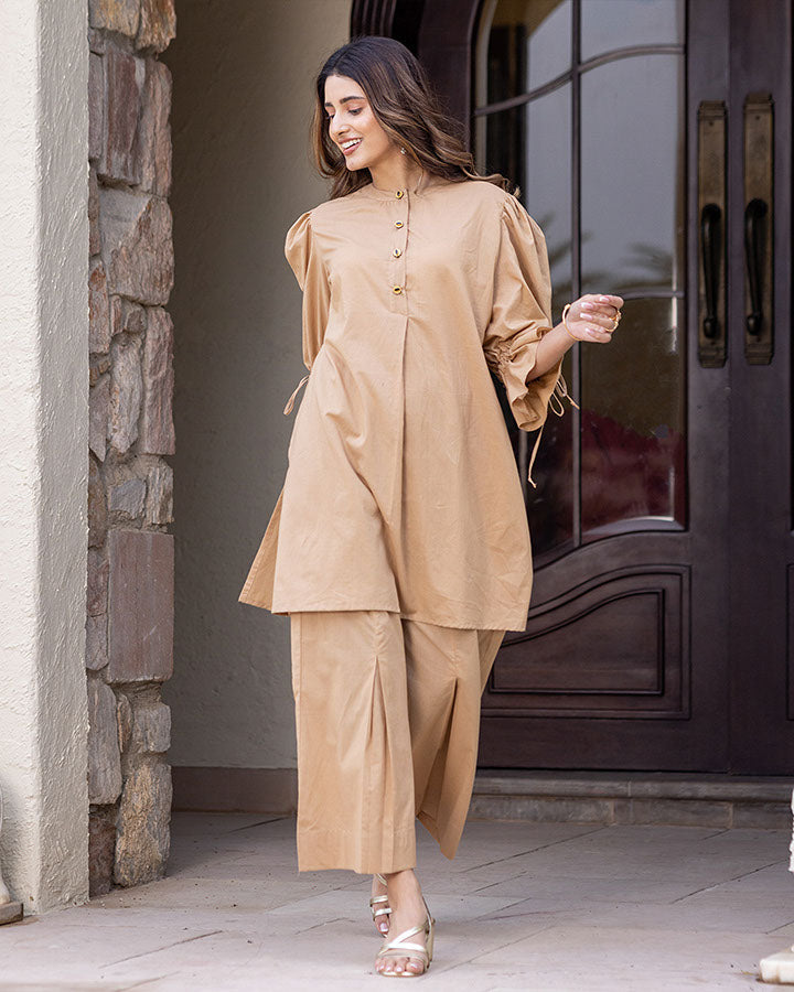 Beige Cotton co-ord set