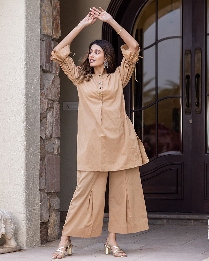 Beige Cotton co-ord set