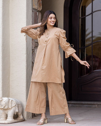 Beige Cotton co-ord set