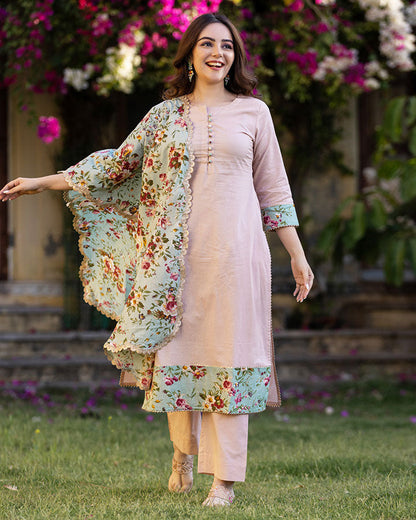 PEACH COTTON SUIT SET