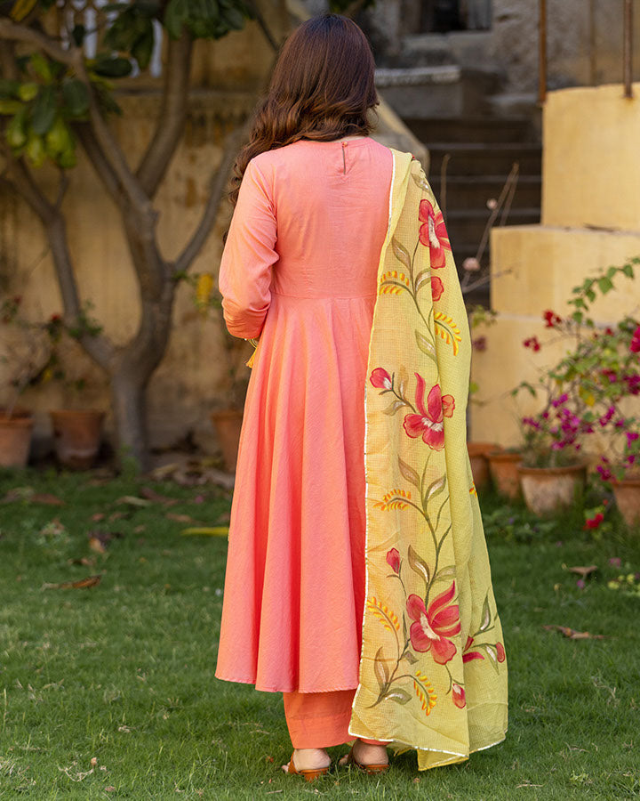 CORAL HANDPAINTED SUIT SET