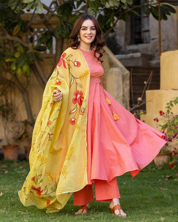 CORAL HANDPAINTED SUIT SET