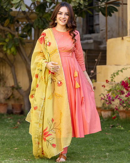 CORAL HANDPAINTED SUIT SET