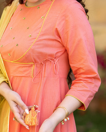 CORAL HANDPAINTED SUIT SET