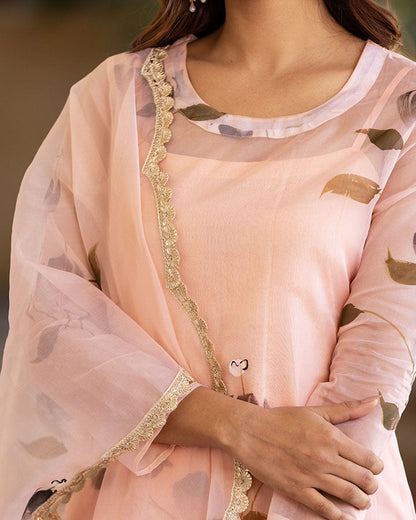 PANSY HANDPAINT ORGANZA SUIT SET