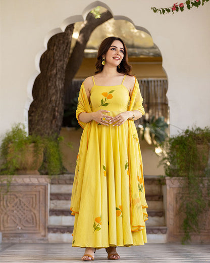 Suhani Cotton Handpainted Suit Set