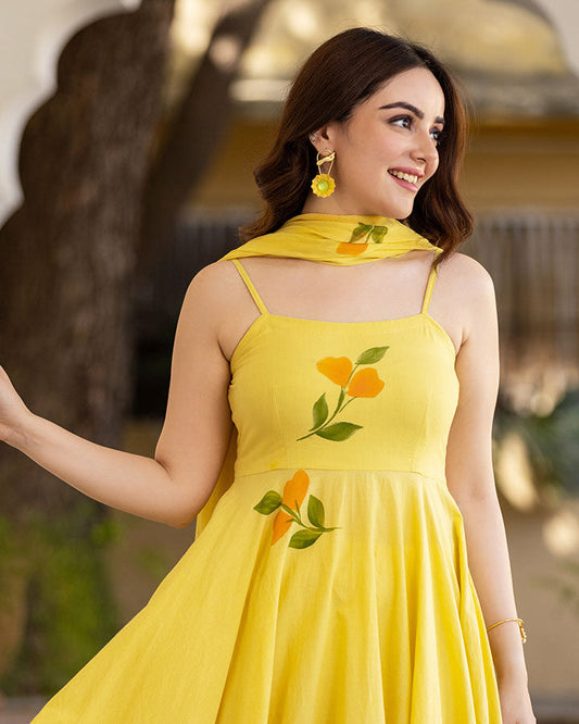 Suhani Cotton Handpainted Suit Set