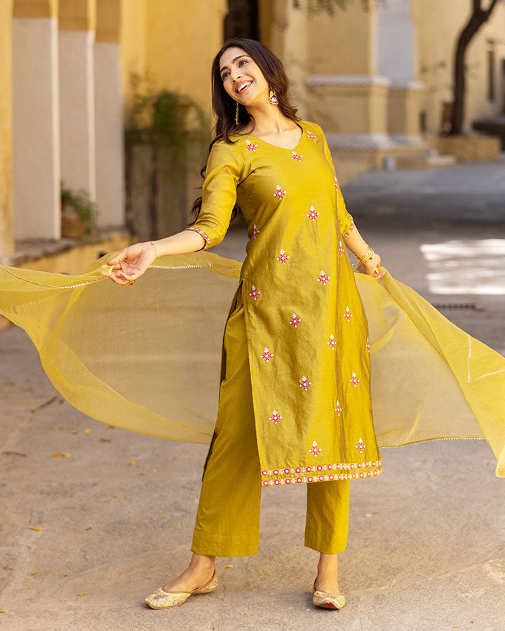 TULSI CHANDERI SUIT SET
