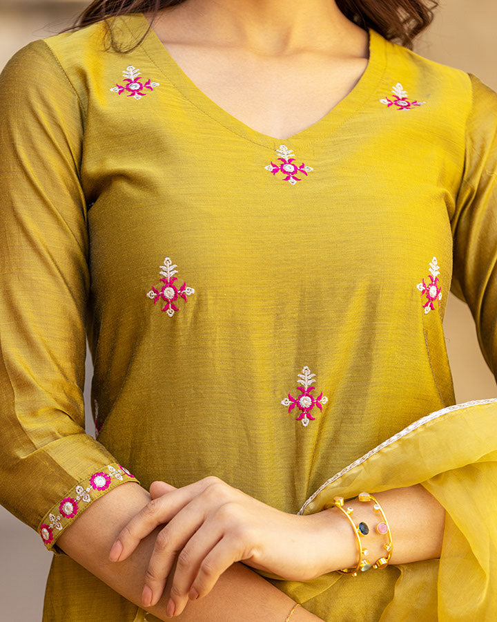 TULSI CHANDERI SUIT SET