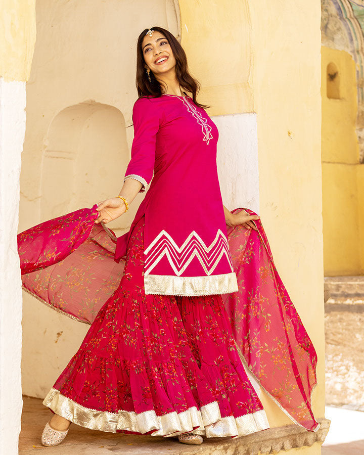 ANJALI CHIFFON SHARARA SET