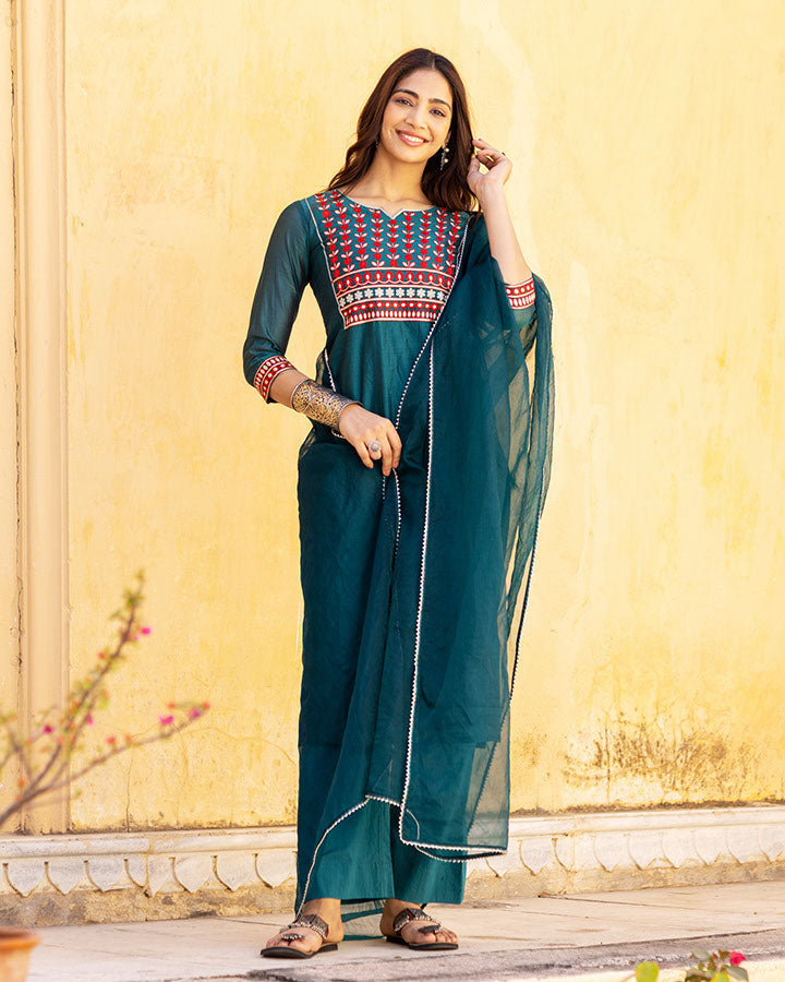 VERA CHANDERI SUIT SET